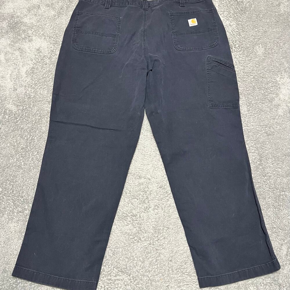 Carhartt Pants Mens 44 x30 Blue Relaxed Rugged Flex Canvas Workwear